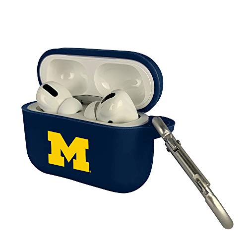 AudioSpice Collegiate Michigan Wolverines Silicone Cover for Apple AirPods Pro (1st Generation) Charging Case with Carabiner