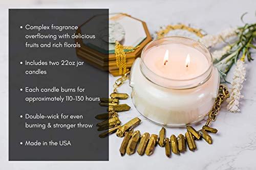 Tyler Candle Diva 2-Pack | 22 oz. Glass Jar Scented Candles | Bougie Parfumee Double-Wick Candles for The Home | Home Fragrance Gift Set Made in USA