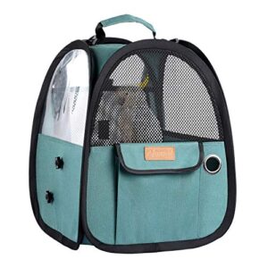 akinerri birds travel carrier, small bird travel bag, transparent breathable travel cage bird parrot carrier, include perch and bottom tray