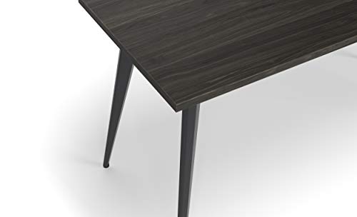 HON Basyx Commercial-Grade Executive Desk, Angled Metal Legs, 55", Gray