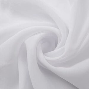 58" solid color chiffon fabric rustic sheer bridal wedding party decorations backdrop, white, 5 yards
