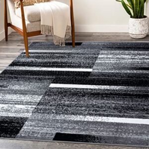 LUXE WEAVERS Gray 5x7 Art Deco Abstract Geometric Area Rug, Medium Pile, Stain-Resistant Carpet