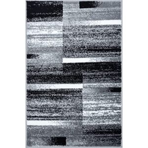 LUXE WEAVERS Gray 5x7 Art Deco Abstract Geometric Area Rug, Medium Pile, Stain-Resistant Carpet