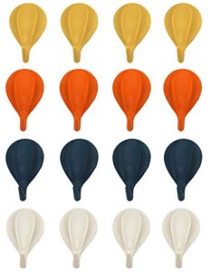 gullor hw032 medium utility hooks, 16 hooks, strong non-marking plastic punch-free waterproof, colored hot-air balloon shape