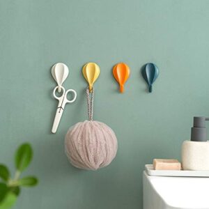Gullor HW032 Medium Utility Hooks, 16 Hooks, Strong Non-Marking Plastic Punch-Free Waterproof, Colored Hot-air Balloon Shape