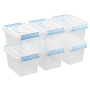 ortodayes 3 quart plastic storage bins, pack of 6 small boxes with lids