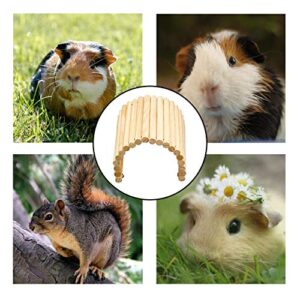 NEWCOMDIGI Hamster Dodging House Arch Bridge Toy Colorful Animal Bridge Bendable Rat Ladder Mouse Rodent Toy for Small Guinea Pig and Other Similar Sized Pets Hiding Playing Toy (Wooden)