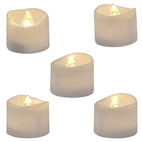 Homemory Halloween 24 Pack Orange Tea Light Candles with 12 Pack Warm White Tealights for Halloween, Pumpkin Lanterns, Outdoors