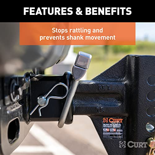 CURT 22320 No-Tool Anti-Rattle Hitch Clamp Tightener for 2-1/2-Inch Receiver, Hollow or Solid Shanks