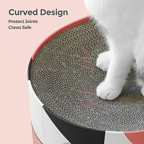 ComSaf Cat Scratcher Cardboard, Oval Corrugated Scratch Pad, Cat Scratching Lounge Bed, Durable Recycle Board for Furniture Protection, Cat Scratcher Bowl, Cat Kitty Training Toy…