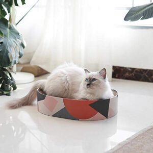 ComSaf Cat Scratcher Cardboard, Oval Corrugated Scratch Pad, Cat Scratching Lounge Bed, Durable Recycle Board for Furniture Protection, Cat Scratcher Bowl, Cat Kitty Training Toy…