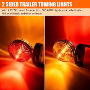 CZC AUTO 12V Magnetic Trailer Lights Two Sided Red & Amber Magnetic Tow Lights Kit 20' 55lb Magnetic Strength, Turn Brake Running Lights for Trailer RV Truck Car Bike Tow Dolly