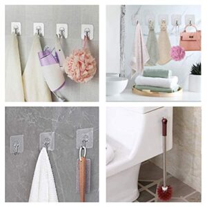 Adhesive Wall Hooks Bathroom Kitchen 24 Packs Heavy Duty 22lb(Max) Nail Free Sticky Hangers with Stainless Hooks Utility Towel Bath Ceiling Hooks