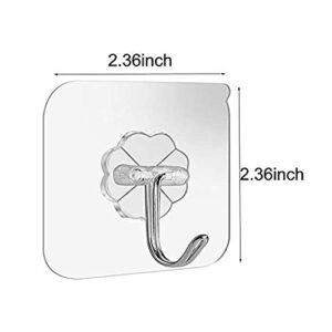 Adhesive Wall Hooks Bathroom Kitchen 24 Packs Heavy Duty 22lb(Max) Nail Free Sticky Hangers with Stainless Hooks Utility Towel Bath Ceiling Hooks