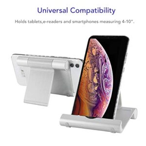 Cell Phone Multi-Angle Stand Holder Mobile Phone Dock Compatible for iPhone 12 11 Pro Max SE XS XR 8 Plus 6 7, Samsung Galaxy Note20 S20 Or Any Device from Inch Adjustable Foldable Smartphone Stand