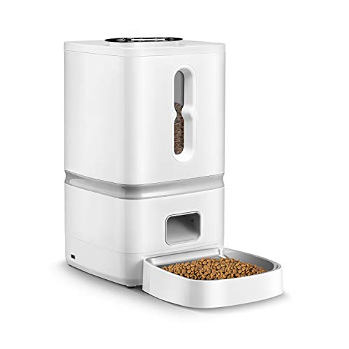 Automatic Cat Feeder, Automatic Pet Feeder Dry Food 7L, Portion Control 1-4 Meals per Day & 10s Voice Recorder for Small and Medium Pets