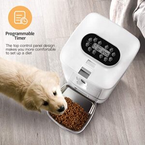 Automatic Cat Feeder, Automatic Pet Feeder Dry Food 7L, Portion Control 1-4 Meals per Day & 10s Voice Recorder for Small and Medium Pets