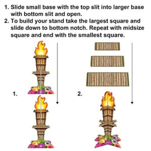 Beistle Tiki Torch Cupcake Stand Luau Theme Cake Holder Display Hawaiian Tropical Party Supplies 15.25" x 11.25"