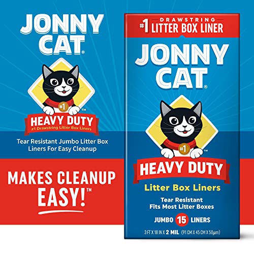 Jonny Cat Heavy Duty Jumbo Tear-Resistant Litter Box Liners, 15 Count