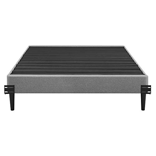 Classic Brands Palmetto Upholstered Platform Bed Frame/Mattress Foundation/Wood Slat Support/No Box Spring Needed, Light Grey, Full