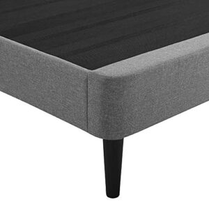 Classic Brands Palmetto Upholstered Platform Bed Frame/Mattress Foundation/Wood Slat Support/No Box Spring Needed, Light Grey, Full