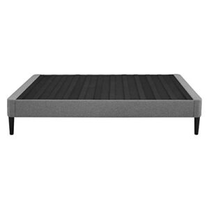 Classic Brands Palmetto Upholstered Platform Bed Frame/Mattress Foundation/Wood Slat Support/No Box Spring Needed, Light Grey, Full