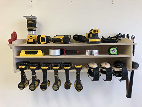 Steve's Rack Shack | Power Tool Storage Tool Holder Wall Mounted Drill Organizer for Garage and Workshop (10 Space Drill Rack)