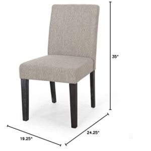 Christopher Knight Home Boling Contemporary Upholstered Dining Chair (Set of 2), Light Grey + Dark Brown