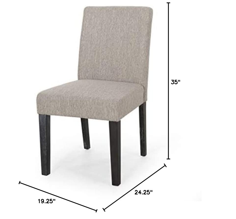 Christopher Knight Home Boling Contemporary Upholstered Dining Chair (Set of 2), Light Grey + Dark Brown