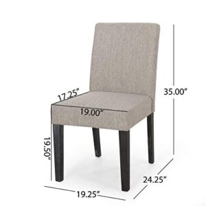 Christopher Knight Home Boling Contemporary Upholstered Dining Chair (Set of 2), Light Grey + Dark Brown