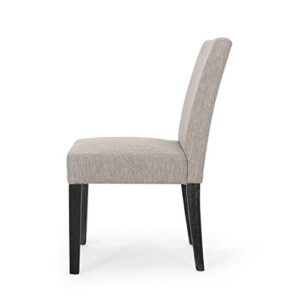 Christopher Knight Home Boling Contemporary Upholstered Dining Chair (Set of 2), Light Grey + Dark Brown