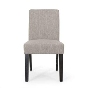 Christopher Knight Home Boling Contemporary Upholstered Dining Chair (Set of 2), Light Grey + Dark Brown