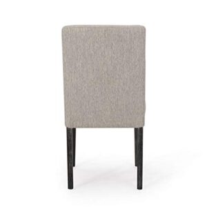 Christopher Knight Home Boling Contemporary Upholstered Dining Chair (Set of 2), Light Grey + Dark Brown