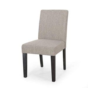 Christopher Knight Home Boling Contemporary Upholstered Dining Chair (Set of 2), Light Grey + Dark Brown