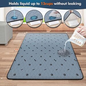 Gimars Upgrade Heavy Absorbency Non-Slip Washable Pee Pads for Dogs, 72"x72"，65"x48"，36"x31" Reusable Anti-Tear Dog Training Pads,Waterproof Floor Mat for Incontinence, Playpen