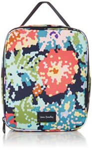 vera bradley women's recycled lighten up reactive lunch bunch lunch bag, happy blooms cross-stitch, one size