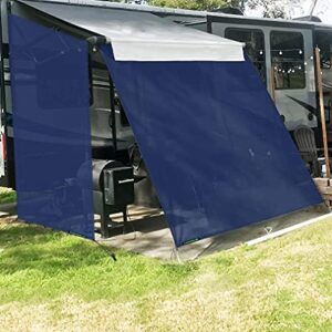 leaveshade RV Awning Side Sun Shade Screen (9'X7' Navy Blue Mesh) Camper Sunshade Complete Kits Motorhome Trailer UV Blocker - 3 Years Lasting