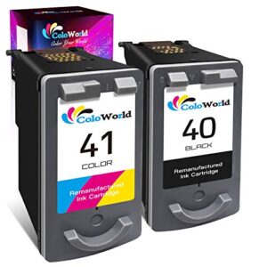 coloworld remanufactured remanufactured 40 41 ink cartridges replacement for canon pg-40 cl-41 combo pack fit for canon pixma pixma mp140 ip2500 mp470 mp150 mp190 mp160 ip2600 ip1800 mp210 printer