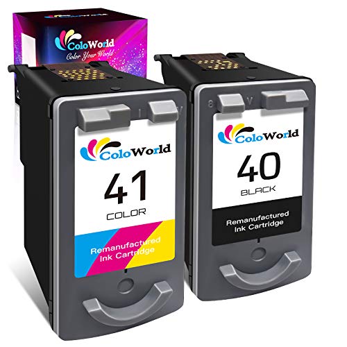 ColoWorld Remanufactured Remanufactured 40 41 Ink Cartridges Replacement for Canon PG-40 CL-41 Combo Pack Fit for Canon PIXMA Pixma MP140 iP2500 MP470 MP150 MP190 MP160 iP2600 iP1800 MP210 Printer