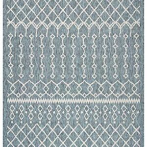 Lr Home Ox Bay Sylvestra Serene Array Indoor/Outdoor Area Rug, Blue/Gray, 3' x 5'