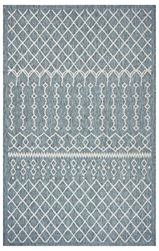 Lr Home Ox Bay Sylvestra Serene Array Indoor/Outdoor Area Rug, Blue/Gray, 3' x 5'