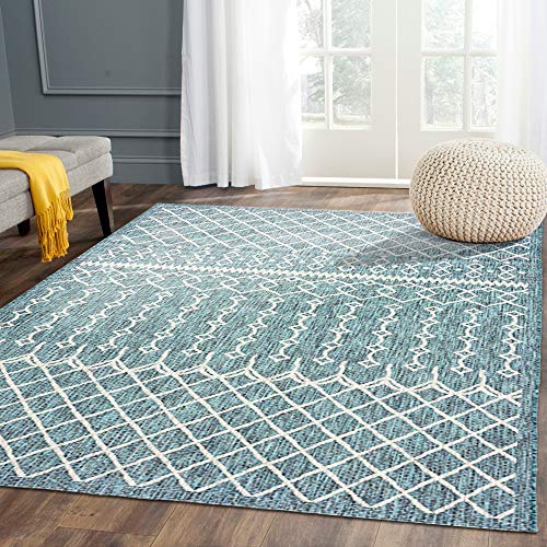 Lr Home Ox Bay Sylvestra Serene Array Indoor/Outdoor Area Rug, Blue/Gray, 3' x 5'