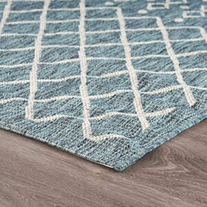 Lr Home Ox Bay Sylvestra Serene Array Indoor/Outdoor Area Rug, Blue/Gray, 3' x 5'