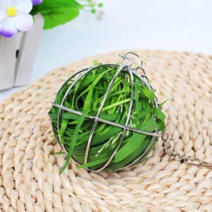 CHENGBEI Stainless Steel Rabbit Feeder Ball Bunny Hay Grass Shelf Rack Toy Feed Dispenser