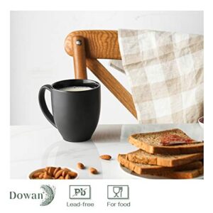 DOWAN Coffee Mug Set, 16 OZ Coffee Mug Set of 4, Coffee Mugs with Large Handles for Men, Women, Easy to Clean & Hold, for Morning Coffee, Birthday, Party, Matte Black