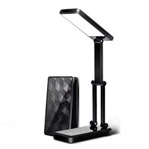 eye-caring led desk lamp usb charging folding touch dimming energy saving portable small table lamp for students and children to learn office lamp (color : black)