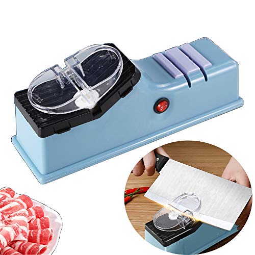 Knife Sharpener Electric Multifunctional Sharpening Kit 4-in-1 for Straight Knives and Scissors with Protective Cover 110V (Electric version)