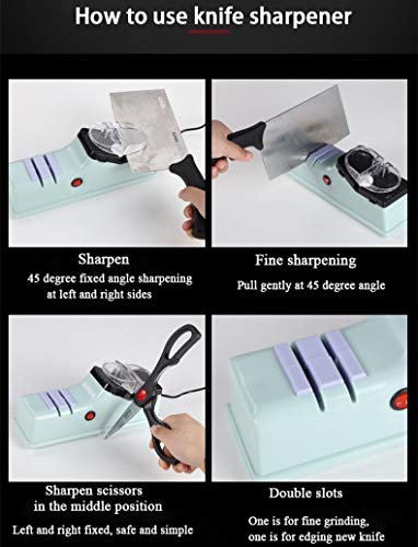 Knife Sharpener Electric Multifunctional Sharpening Kit 4-in-1 for Straight Knives and Scissors with Protective Cover 110V (Electric version)