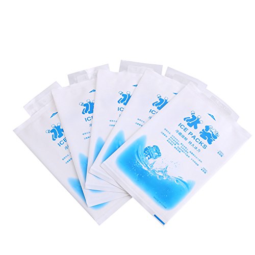 10pcs Food Ice Pack Leakproof Gel Pack Refrigerant Freezer Cold Pack Cooling Bags for Lunch Box(200ml)