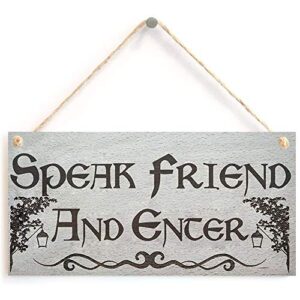dadaly decor speak friend enter sign hobbit signboard home decor gifts room acrylic waterproof plaque 5 x 10 inch
